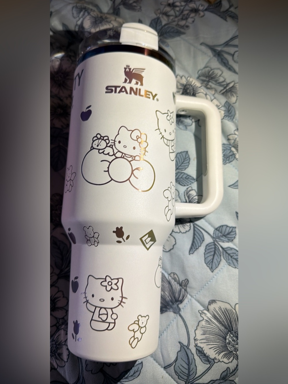 Stanley White Hello Kitty Insulated Mug with Gold Accents